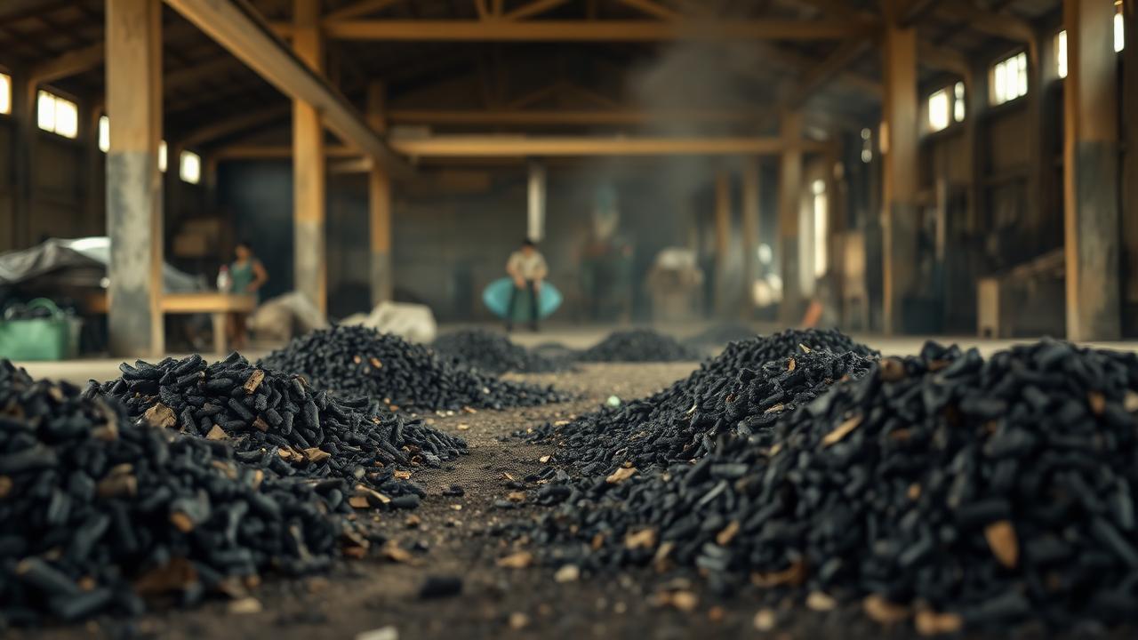 Cuplikan video pabrik arang batok kelapa PT Coconut Shell Charcoal Indonesia di Magelang